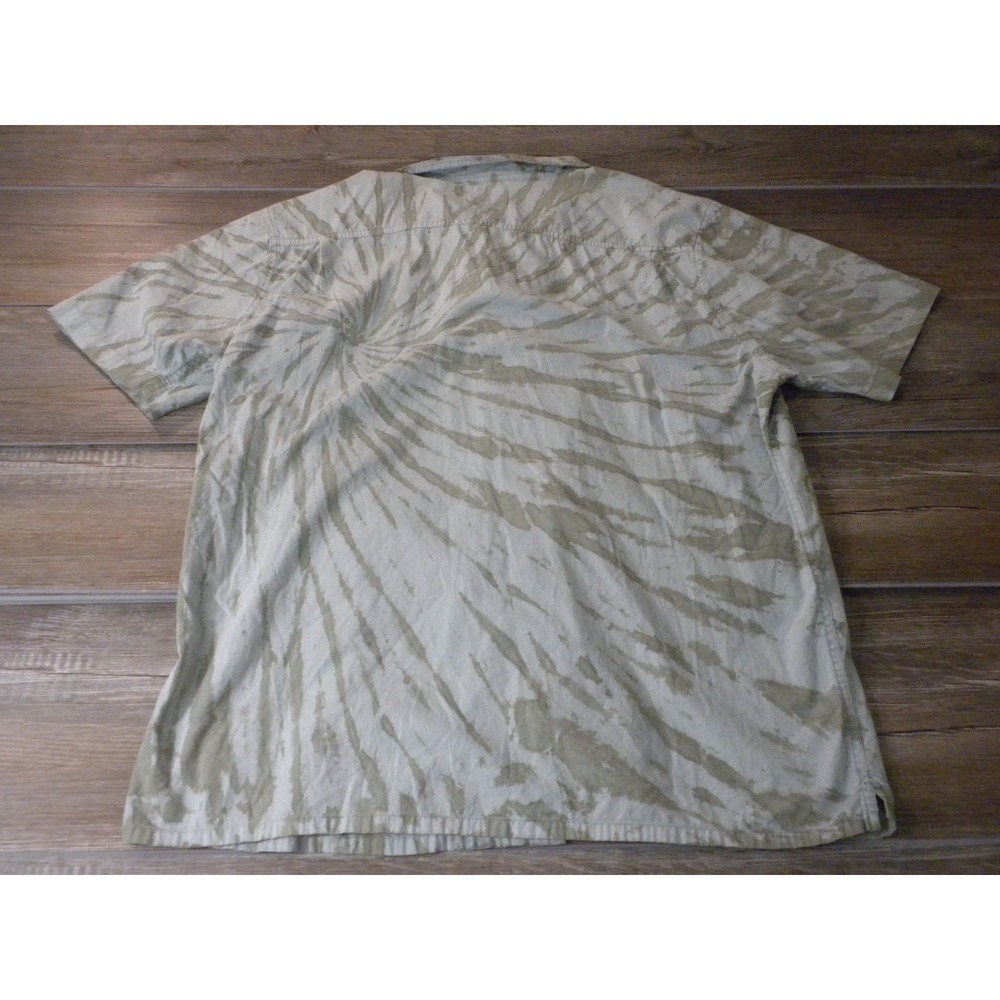Junk Food‎ Shirt Mens XXL Green Retro Spiral Tie-Dye Rafe Poplin Button Up Camp - Picture 2 of 7